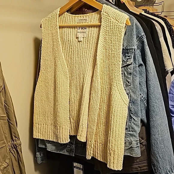 Le Bon Shoppe Granny Cotton Vest Oatmeal XS/S - Picture 3 of 5